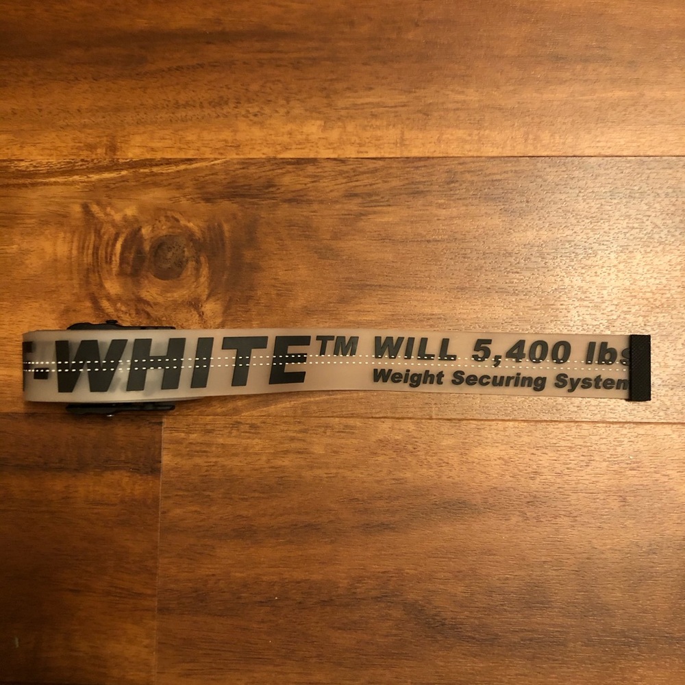 Off-White rubber industrial belt, black